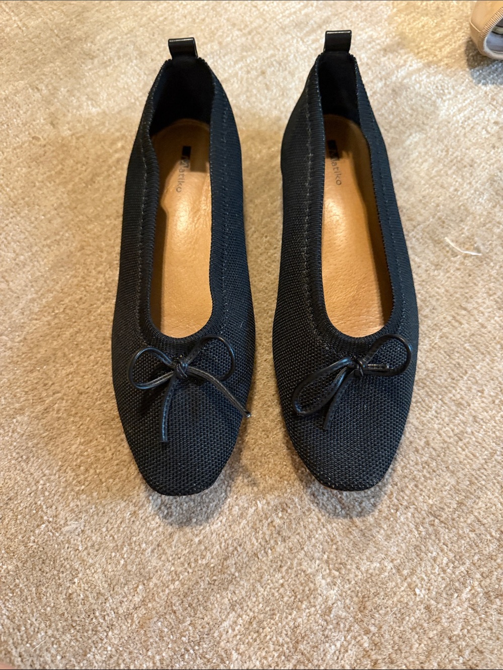 Anthropologie Matiko Black Women’s Knit Ballet Flats with Bow